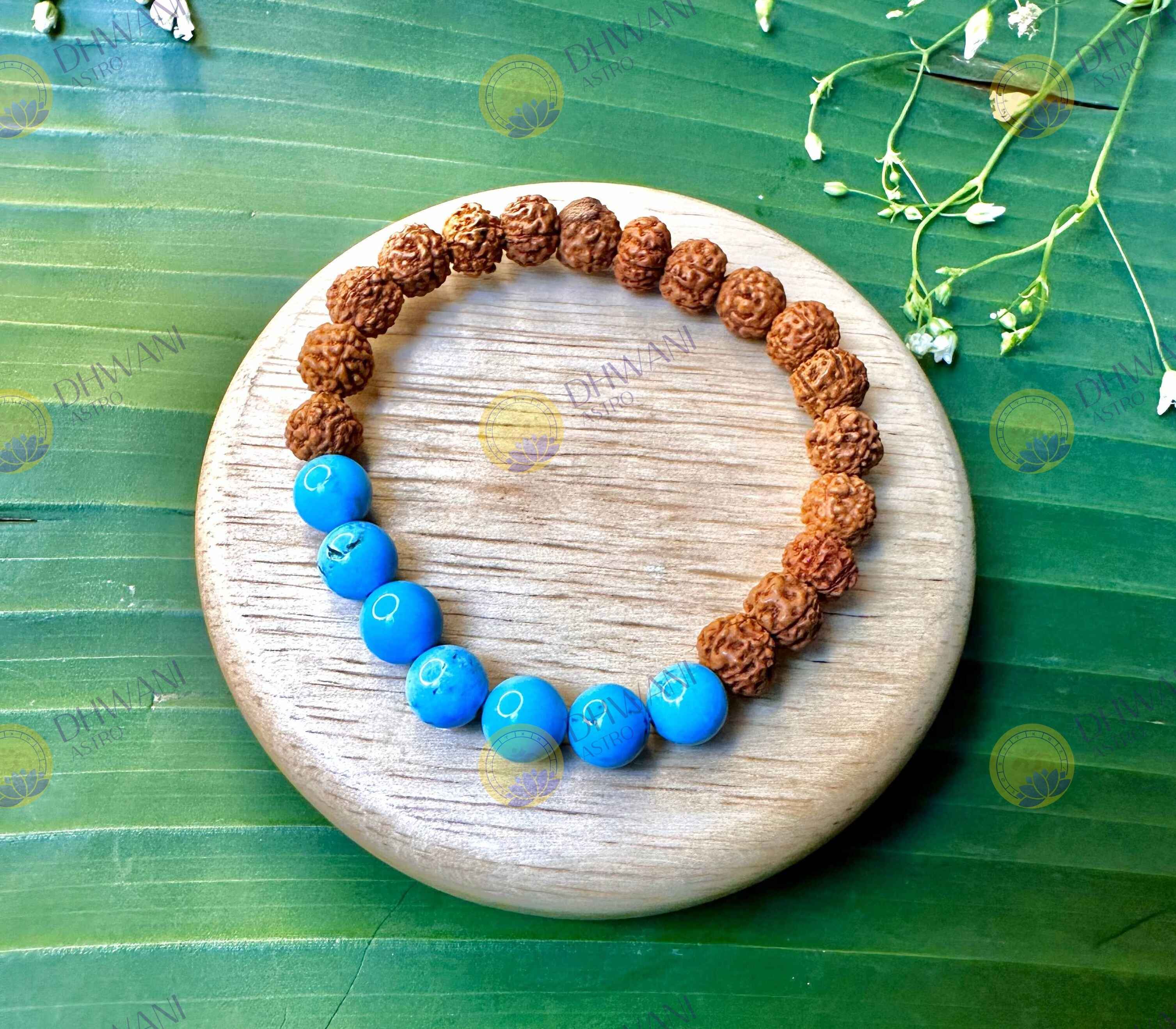 Rudraksha with Turquise Bracelet